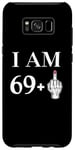 Coque pour Galaxy S8+ I Am 69 Plus 1 Doigt d'honneur Femme 70e anniversaire