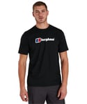 Berghaus Mens Organic Big Logo T-Shirt in Black Jersey - Size Small