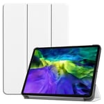 Etui nouvel Apple iPad PRO 12,9 2020 / 2021 M1 4G/LTE - 5G Smartcover pliable blanc avec stand - Housse coque de protection New iPad Pro 12.9 pouces 2020 / iPad PRO 12.9 2021 5eme generation - Accessoires tablette pochette XEPTIO