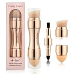 4 In 1 Makeup Brushes Foundation Eyebrow Eyeliner Multifunction As Picture