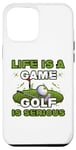 Coque pour iPhone 13 Pro Max La vie un jeu Le golf est sérieux Golfbag Leben Driver