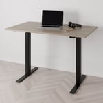 Höj och sänkbart skrivbord PREMIUM, 2-motorigt, svart stativ, ek bordsskiva 180x80cm