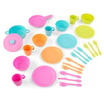 KidKraft 27-Piece Neon Cookware Playset, Play Kitchen Utensils Set for Kids, Accessory for Kids' Kitchen, Toy Kitchen Accessories, Kids' Toys, 63319