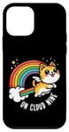 iPhone 12 mini 9th Birthday Funny Cat Rainbow On Cloud Nine Case