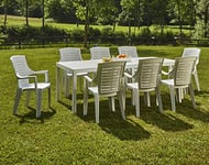 Dmora - Table d'extérieur Susa, Table à manger rectangulaire extensible, Table de jardin extensible, 100% Made in Italy, Cm 150x90h72, Blanc