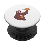 Sloth throwing back the beers to no end PopSockets Swappable PopGrip