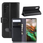 Äkta Läderfodral Samsung Galaxy Note 10 Svart