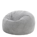 icon Kingston Large Bean Bag, Jumbo Cord Bean Bag, Dawn Grey, Bean Bag chair for Adults with Filling Included, Comfortable Lounging Chair for All Ages