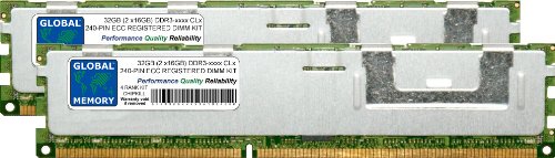 32GB (2 x 16GB) DDR3 800/1066/1333/1600/1866MHz 240-PIN ECC REGISTERED DIMM (RDIMM) MEMORY RAM KIT FOR SERVERS/WORKSTATIONS/MOTHERBOARDS (4 RANK KIT CHIPKILL)