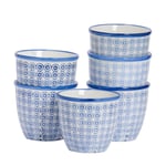 Hand-Printed Plant Pots 14cm Pack of 6