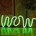 Wow Shape Led Neon Light Vägghängande Bar Atmosphere Lights Green Light