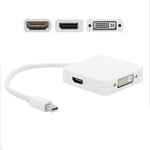 REALMAX® 【 3 in1 】Multi-Function Thunderbolt Mini Displayport DP to | HDMI+DVI+DP Adapter Cable | for MacBook/Pro/Air/iMac and Mac Surface Pro Mini Square Shape (White)