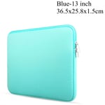 11''15.6'' Laptop Case Notebook Bag Sleeve Pouch Blue 36.5x25.8x1.5cm