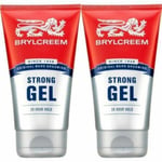 2X Brylcreem Strong Hair Gel Each 24 Hour Hold Mens Hair Styling Care 150ml