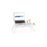 Laptopbord i bambu vit