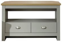 GFW Lancaster 2 Drawer Corner TV Unit - Grey