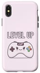 Coque pour iPhone X/XS Level Up Kawaii Manette de jeu vidéo Gamer Girl