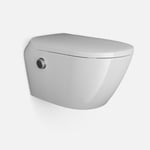 BERNSTEIN - Toilettes Japonaises céramique WC japonais suspendu, WC lavant hygiénique avec Télécommande, siège chauffant, Filtre odeurs, Séchoir air
