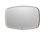 Sanibell Ink SP31 spejl med lys, dæmpbar, dugfri, mat sort, 140x80 cm