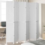 Room Divider 6 Panels White Solid Wood Paulownia vidaXL