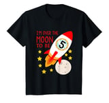 Youth 5th Rocket Birthday T Shirt - I'm Over The Moon To Be 5 T-Shirt