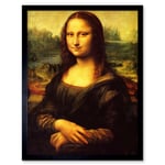 Old Master Painting Leonardo Da Vinci Mona Lisa La Gioconda Reproduction Print Art Print Framed Poster Wall Decor 12x16 inch