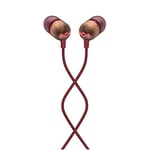 House of Marley Smile Jamaica In-Ear Headphones - Sustainably Crafted, Eco-Friendly, Noise Isolating Wired Earphones, 9.2mm Driver, Tangle-Free Cable, 1 Button Microphone Control - Red
