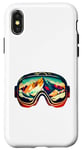 Coque pour iPhone X/XS Lunettes de ski rétro, snowboard vintage, cool skieur