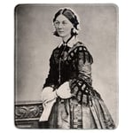 Art Mousepad - Natural Rubber Mouse Pad with Classic Photo of Portrait of Florence Nightingale Pioneering Modern Nurse Career Lady with The Lamp - Stitched Edges