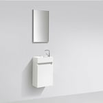 Meuble lave-main salle de bain design siena largeur 40 cm blanc laqué - Blanc