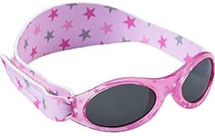 Dooky BabyBanz Pink Star Lunettes de soleil pour filles et garçons (adaptées aux bébés de 0 à 2 ans, 100% protection UV-A et UV-B, verres incassables), rose