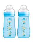 MAM EA 270ml 2 pack Baby Bottle Set- Blue, Blue