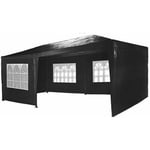 Tonnelle de Jardin 3x6 m - 18m² - Pavillon pliante - Avec Panneaux Latéraux - Tente de Jardin Rapide à Installer - Tente de Réception - Barnum - Noir