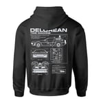 Back To The Future Delorean Schematic Kids' Zipped Hoodie - Black - 7-8 Years