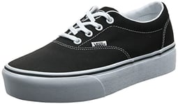 Vans Women's Doheny Platform Sneaker, Black Canvas Black White 187, 3 UK