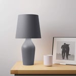 EEMKAY® New Ava Stoneware Graphite Table Lamp with Polycotton Fabric Shade Home Décor M-20 (Graphite)