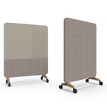 Glasskrivtavla Mood Fabric Mobile, Färg Cozy 450 / Synergy LDP32 (Beige), Fot/Hjul-sats Ek / Svarta hjul, Storlek B150 x H196 cm