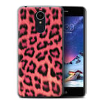 Phone Case for LG K8 2017/M200 Leopard Animal Skin/Print Pink Transparent Clear Ultra Soft Flexi Silicone Gel/TPU Bumper Cover