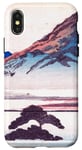 Coque pour iPhone X/XS Paysage de montagne Fuji Vintage Japanese Ukiyo-e Woodblock