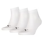 PUMA Plain 3P Quarter Sock, White, 47-49