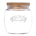 Kilner Glass Jar w/ Wooden Push Top Lid 850ml Airtight Seal Storage Jar Kitchen