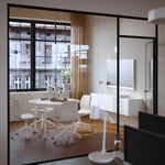 IKEA IKEA MITTZON konferensbord, runt björkfaner/vit, 120x75 cm, cm 120x75 cm