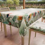 PETTI Artigiani Italiani - Nappe Anti-Taches carrée 140 x 140 cm, pour Table de Cuisine, Motif perroquets X4 Places (140 x 140 cm) 100% fabriquée en Italie