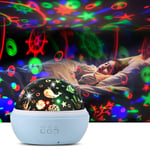Upgrow Baby Night Light, 2 in 1 LED Starry Light Projector Lamp Ocean Wave Projector, 8 Colors 360° Rotating Baby Projector Lights for Kids Bedroom Decoration