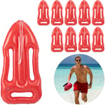 Planche de sauvetage gonflable, lot de 10, Bouée de sauveteur, Déguisement Malibu, Pour enfants et adultes, rouge