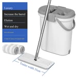 flatmop-c Mop And Buckets Sets Hand Spin Cleaning Mop Easy Self Wringing Dust Mops With Bucket Flat Squeeze Mop With 2/5 PCS Microfibe For household cleaning