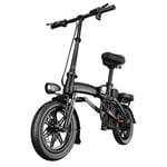 14'' Folding Electric Bike for Adults, 400W Motor 48v/10ah High-Efficiency Lithium Battery Disc Brake High Carbon Steel Mini commuter electric bicycle