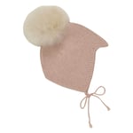 HUTTEliHUT bonnet wool knit alpaca pompom – mahogany rose - 50/56