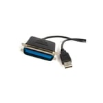 StarTech.com Câble Adaptateur de 3m USB vers 1 Port Parallèle pour Imprimante - Mâle Mâle - 3 m - Male connector / Male connector - Noir - Win