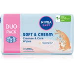NIVEA BABY Soft & Cream gentle wet wipes for babies 2x57 pc